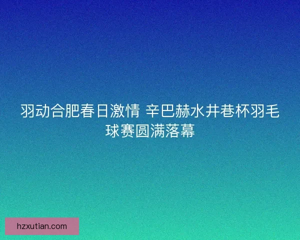 羽动合肥春日激情 辛巴赫水井巷杯羽毛球赛圆满落幕